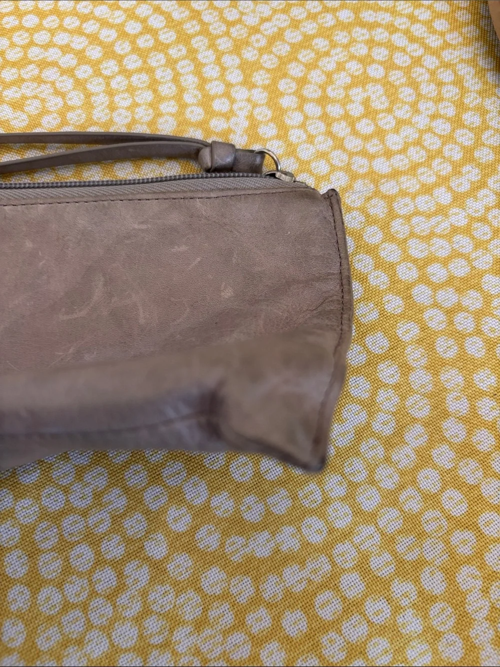 Hobo  Gray Leather Wristlet Clutch